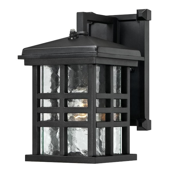 Westinghouse One-Light Outdoor Wall Lantern, Dusk Dawn Sens, Txtrd Blk Almn Clr Gls 6204500 - main